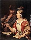 The Music Lesson Paintings - The Music Lesson by Frans van Mieris